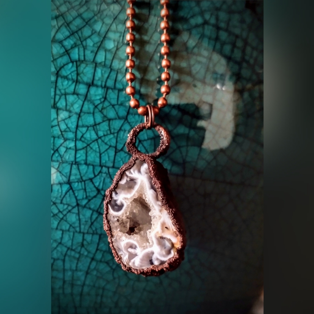 Druzy Geode Crystal Necklace
